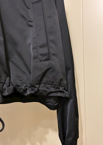 H&M Siyah Düğmeli Kadın saten Street Wear Ceket - Görsel 3