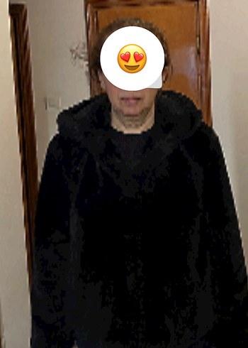 Mango Kapüşonlu Siyah Kadın Peluş Ceket - Görsel 8