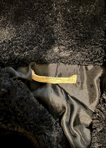 Mango Kapüşonlu Siyah Kadın Peluş Ceket - Görsel 4