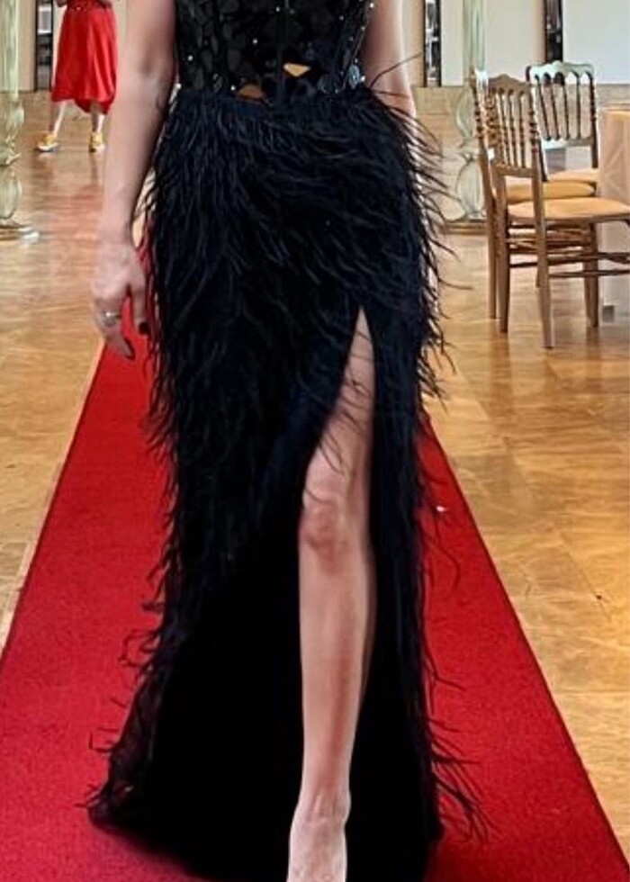 Siyah abiye elbise - Görsel 5