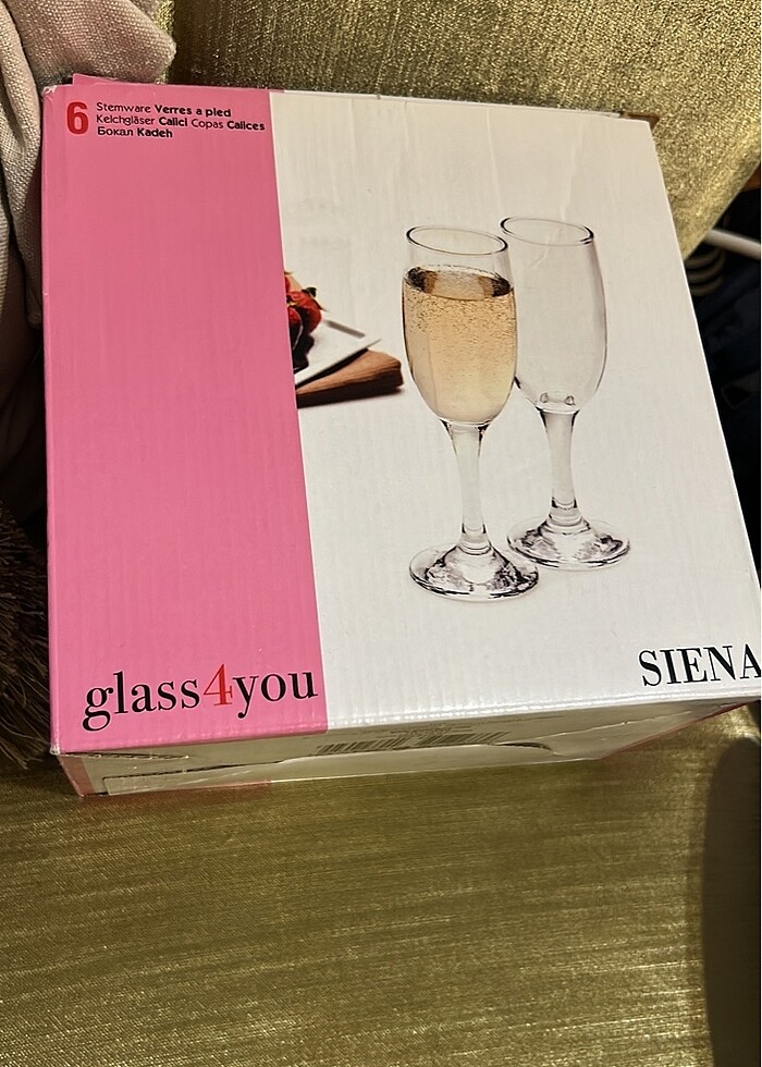 Altılı beyaz şarap şampanya kadehi - Görsel 2