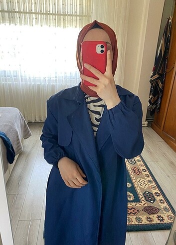 m Beden mavi Renk Trençkot