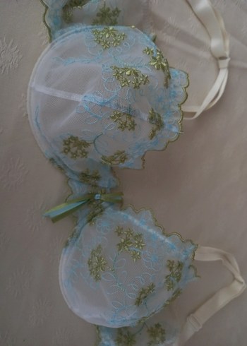 Nakışlı Turkuaz Vintage Bohem Sütyen - Görsel 2