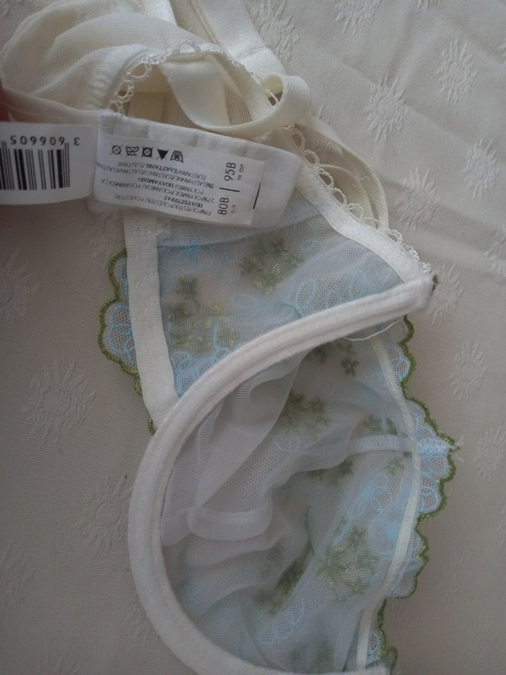 Nakışlı Turkuaz Vintage Bohem Sütyen - Görsel 4