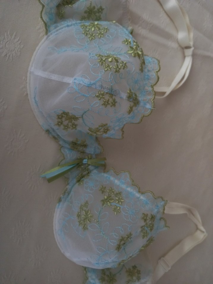 Nakışlı Turkuaz Vintage Bohem Sütyen - Görsel 2
