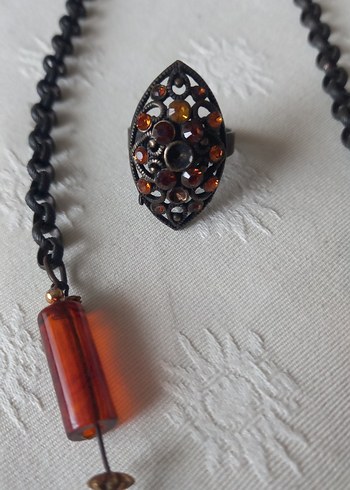 Bohem Zincir Detaylı Kısa Kahverengi Kadın Kolye - Görsel 3