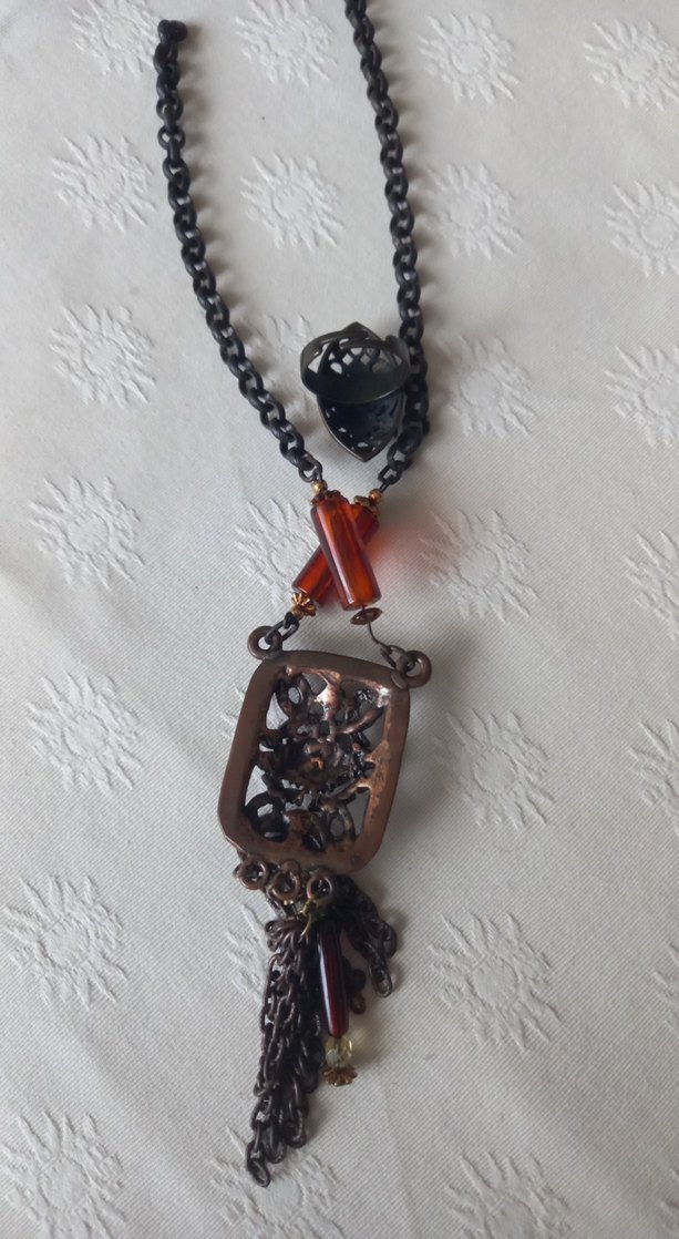 Bohem Zincir Detaylı Kısa Kahverengi Kadın Kolye - Görsel 5