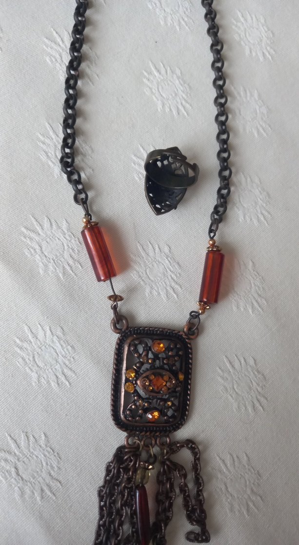 Bohem Zincir Detaylı Kısa Kahverengi Kadın Kolye - Görsel 4