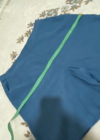 Bershka Kadın Mavi Midi Kumaş Pantolon