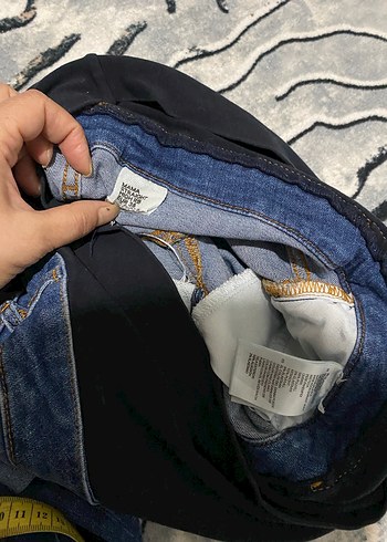 Gri Elastik Bel Hamile Kot Pantolon - Görsel 4