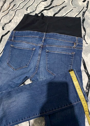 Gri Elastik Bel Hamile Kot Pantolon - Görsel 5