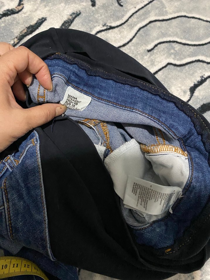 Gri Elastik Bel Hamile Kot Pantolon - Görsel 4