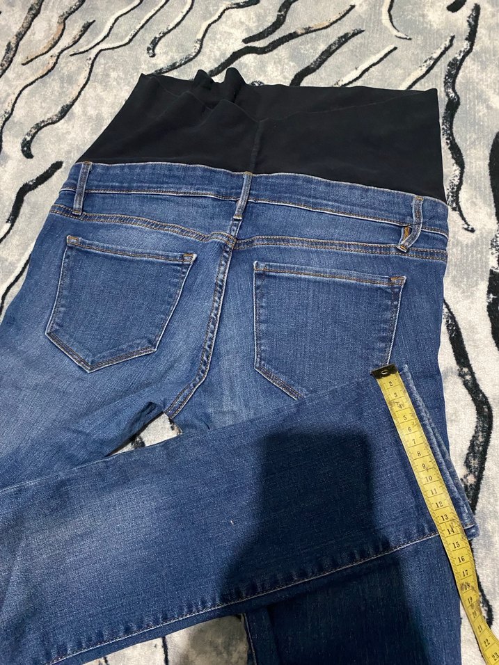 Gri Elastik Bel Hamile Kot Pantolon - Görsel 5