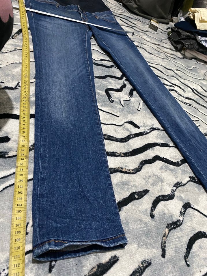 Gri Elastik Bel Hamile Kot Pantolon - Görsel 2