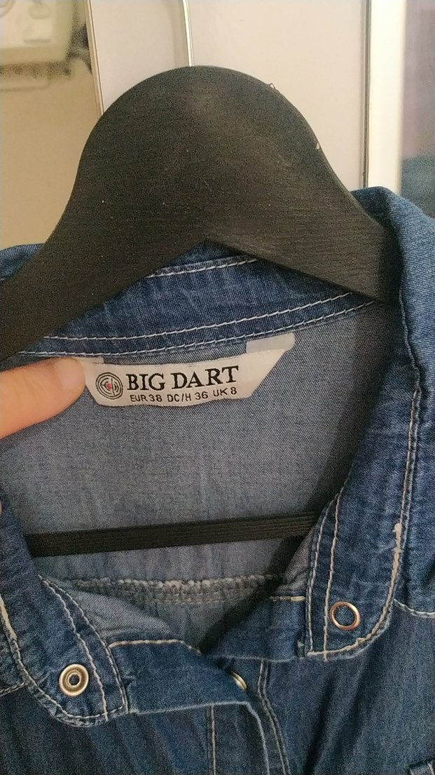 Düğmeli Mavi Denim Gömlek - Görsel 3