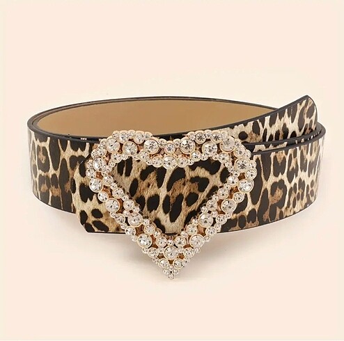 Y2K LEOPAR DESENLİ HEART İCONİC KEMER