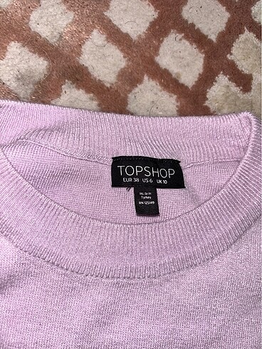 m Beden TOPSHOP KESİK TOZ PEMBE CROP KAZAK