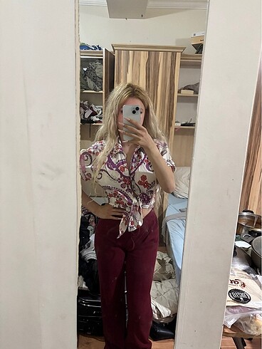 VİNTAGE FLORAL DESENLİ PİNTEREST GÖMLEK