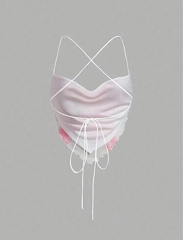 Sheinside PİNTEREST DEGAJE YAKA SIRTI AÇIK CROP