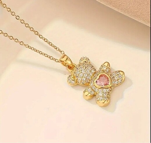 Sheinside PİNTEREST RHİNESTONE AYICIKLI KOLYE
