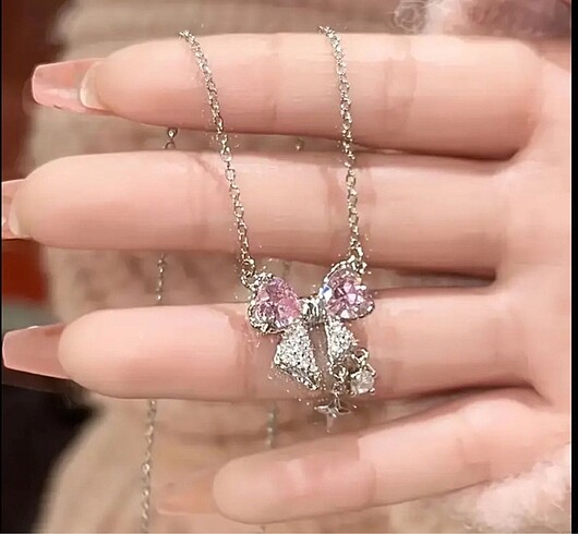 Sheinside PİNTEREST RHİNESTONE KURDELE KOLYE