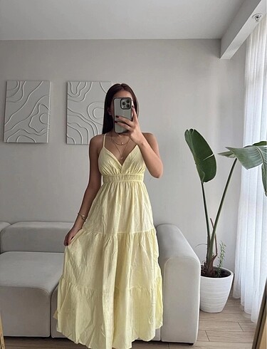 Zara PİNTEREST TREND DÖKÜMLÜ YAZLIK ELBİSE