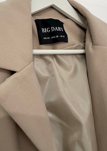 Düğmeli Bej Midi Kadın Kaban - Görsel 2