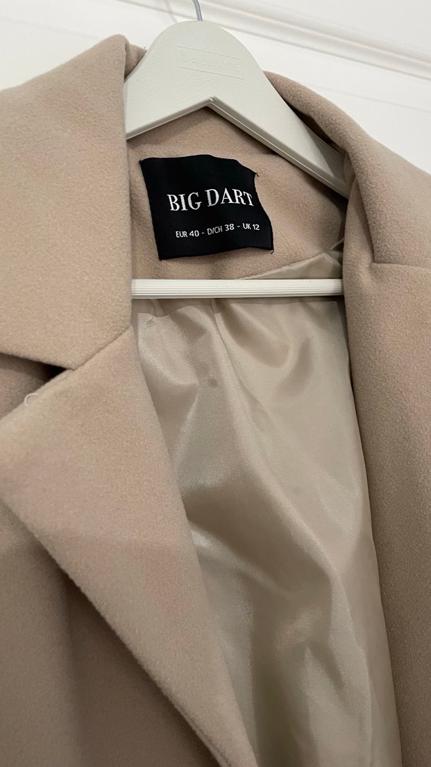 Düğmeli Bej Midi Kadın Kaban - Görsel 2