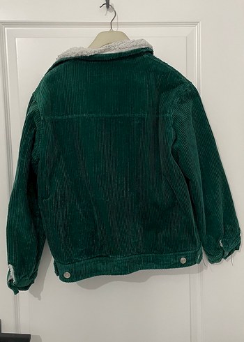 Düğmeli Yeşil Kadife Kadın/Erkek Ceket - Görsel 3