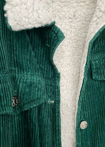 Düğmeli Yeşil Kadife Kadın/Erkek Ceket - Görsel 2