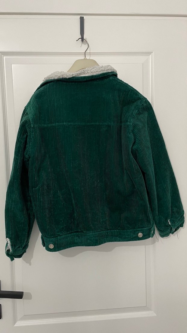 Düğmeli Yeşil Kadife Kadın/Erkek Ceket - Görsel 3