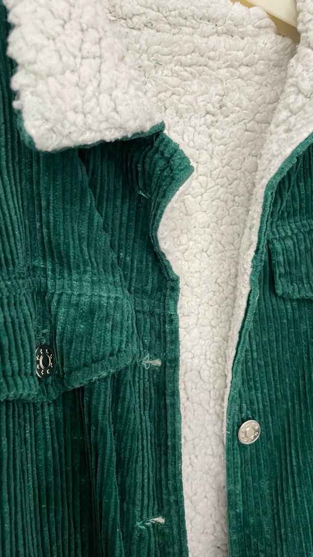 Düğmeli Yeşil Kadife Kadın/Erkek Ceket - Görsel 2