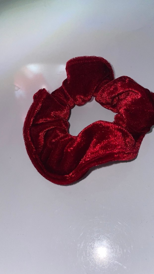 Kırmızı Kadife Lastikli Saç Tokası - Görsel 2