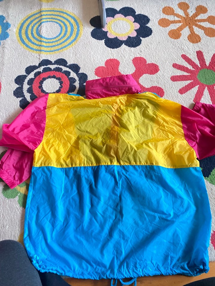 vintage Renkli Kapüşonlu yağmurluk rüzgarlık - Görsel 3