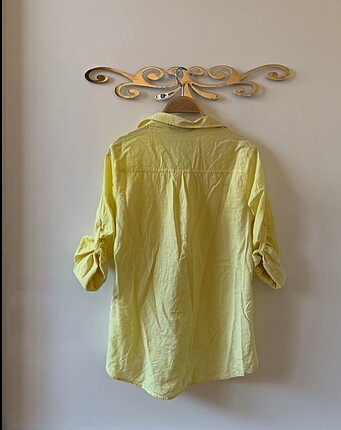 s Beden sarı Renk Zara basic keten gömlek