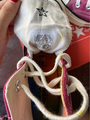 39 Beden pembe Renk Custom made converse chuck 70s