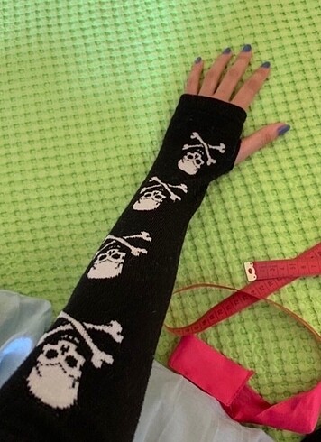 Diğer skull y2k emo goth kurukafalı eldiven