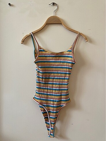 xs Beden zara çizgili renkli body