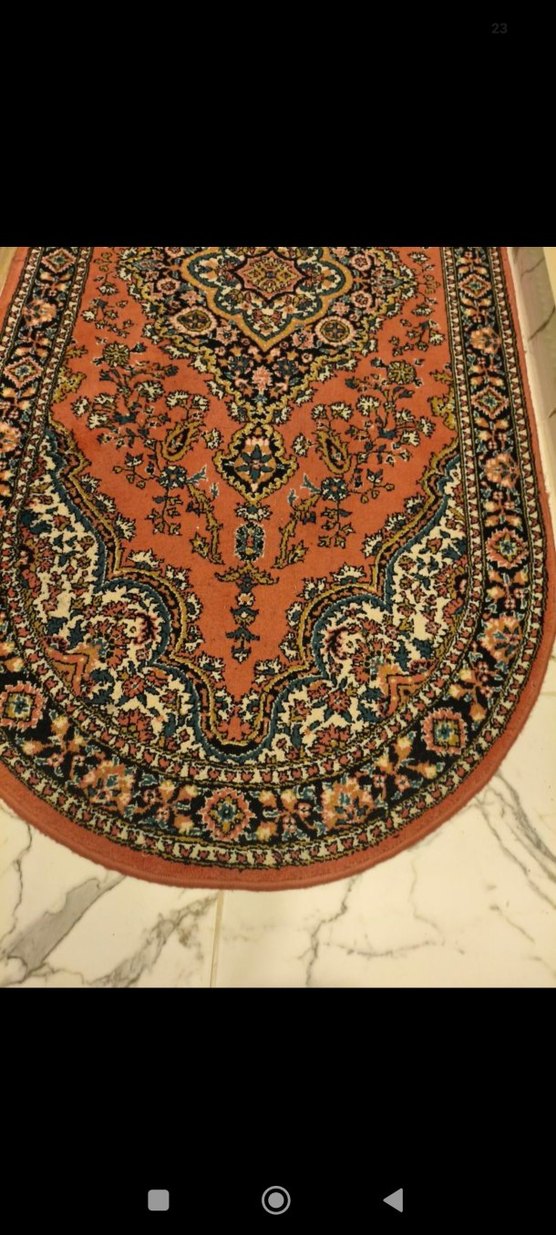 Koyu Renkli Çok Desenli Oval Halı - Görsel 4