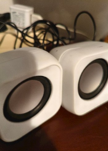 Beyaz Mini Masaüstü Müzik Sistemi Hoparlörleri - Görsel 3