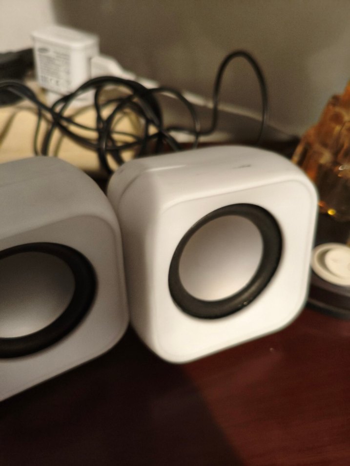 Beyaz Mini Masaüstü Müzik Sistemi Hoparlörleri - Görsel 4