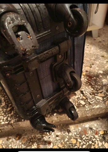 Gri Baskılı Erkek Valiz, Fermuarlı - Görsel 5