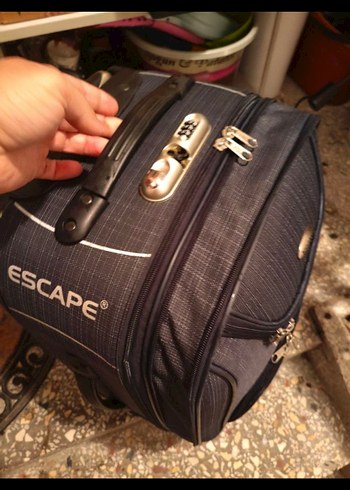 Gri Baskılı Erkek Valiz, Fermuarlı - Görsel 2