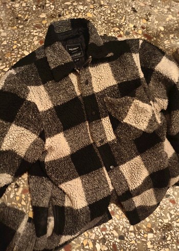 Düğmeli Kareli Erkek Polar Mont - Görsel 3