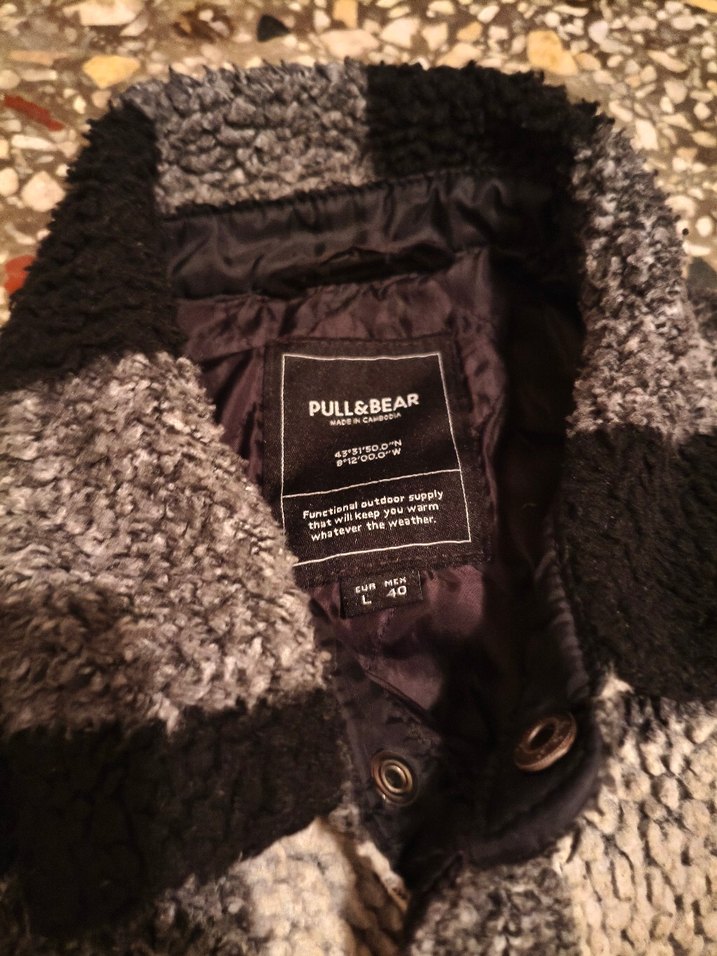 Düğmeli Kareli Erkek Polar Mont - Görsel 4