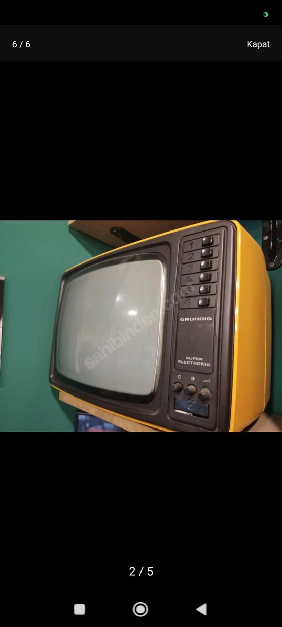 Sarı Vintage Televizyon Retro - Görsel 2