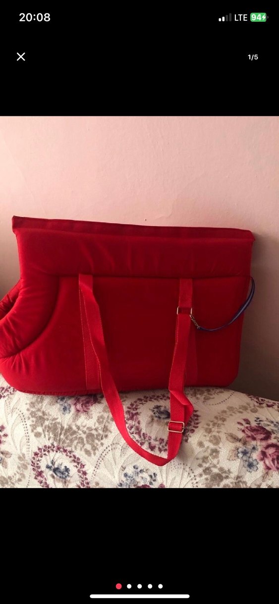 Kırmızı köpek taşıma çantası - Görsel 5