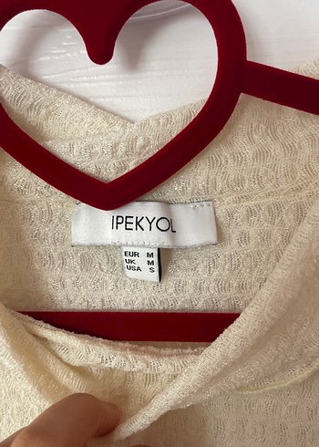 m Beden Beyaz Basic Kadın Keten Triko Kazak