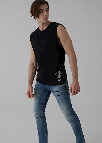 Siyah Erkek Kolsuz Oversize Atlet. 2 Adet - Görsel 2