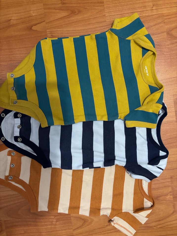 Carters, Çizgili Pamuklu Bebek Body Üçlü Set - Görsel 2